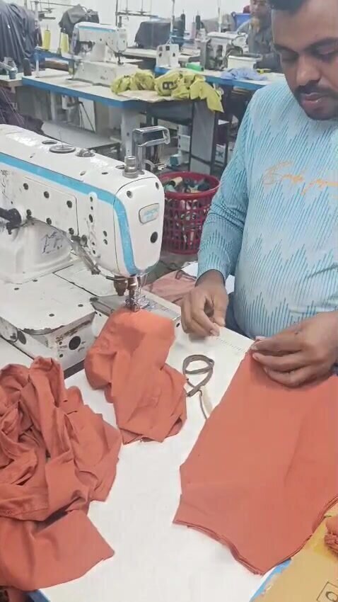 Garment factory sewing production line in Bangladesh